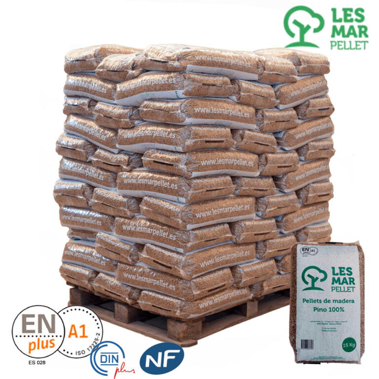 Lesmar Pellet-3-Palets de 231 sacos certificado Enplus de 15 kg