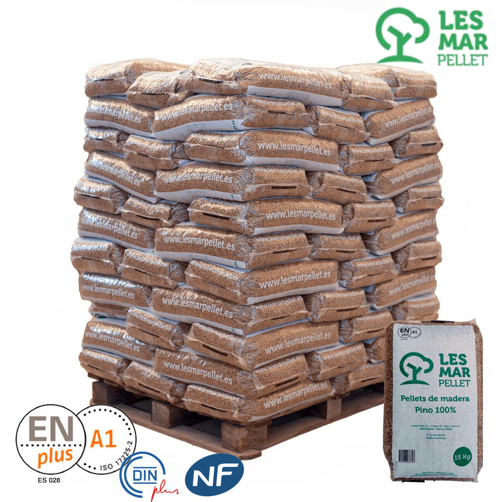 Lesmar Pellet-1-Palet de 77 sacos certificado Enplus de 15 kg